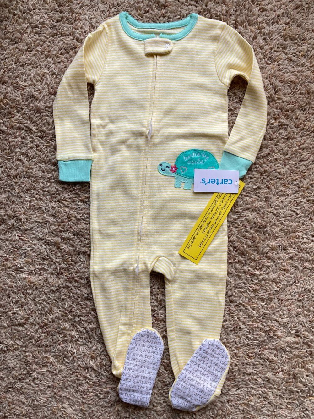 Carters Turtle Footie PJs Size 12mo